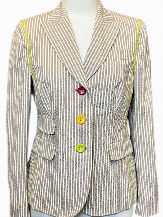 Moschino Jackets & Blazers - Moschino Vintage Cheap and Chic Striped Blazer Jacket in Beige